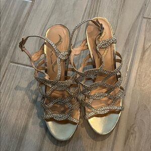 Nina Gold and Silver Strappy Sandals